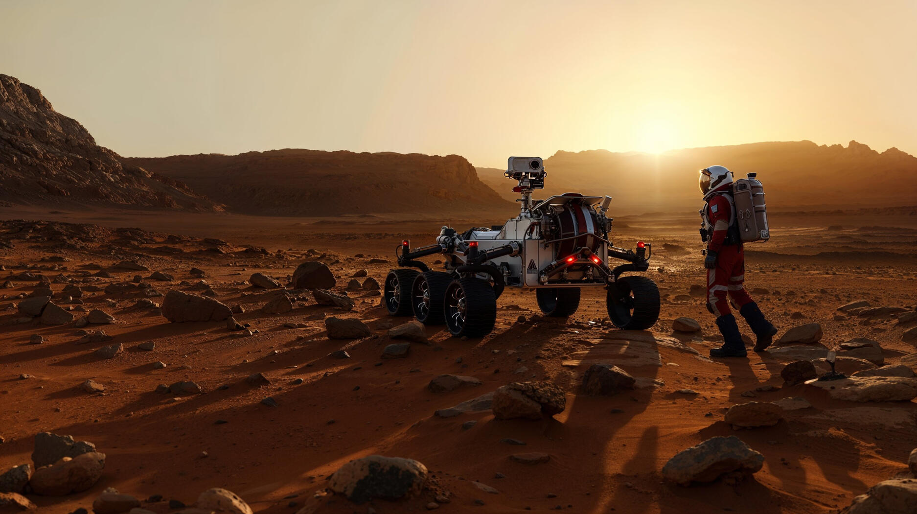 Exploring Mars at Sunset